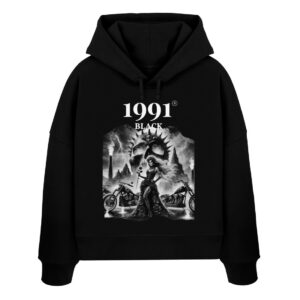 Skull Queen on the Road - Womens Organic Boxcut Hoodie ST/ST-16