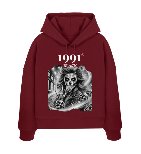 Queen of Skulls - Womens Organic Boxcut Hoodie ST/ST-6974